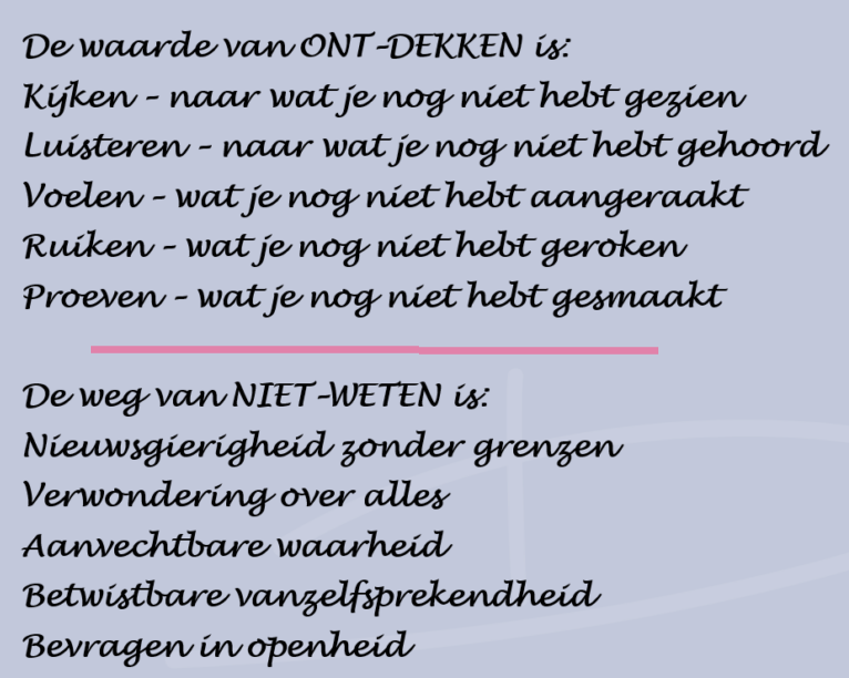 ont-dekken en niet-weten